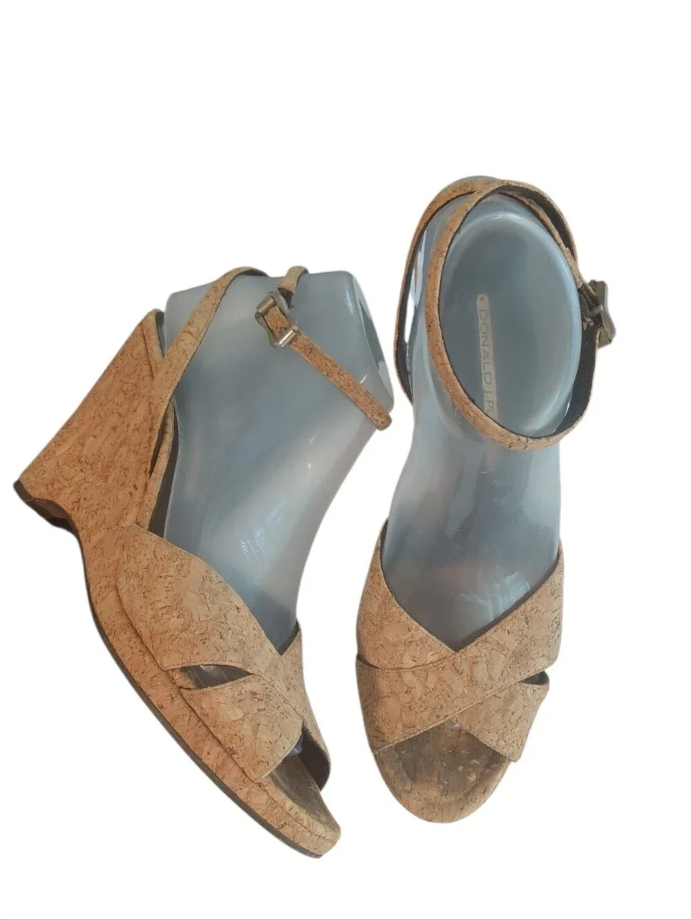 Donald J. Pliner Natural Tan Cork Wedge Sandals Size 8.5